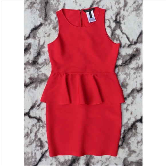 🔥 SOLD BCBG MAXAZRIA Red Francis Peplum Dress 🔥 - Picture 7 of 7